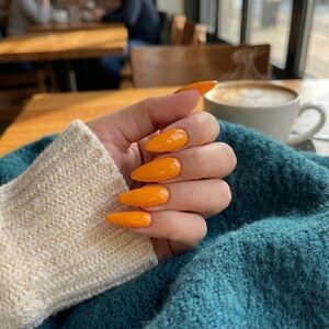 Tropical Punch | Mustard Yellow | press on nails ( Handmade )